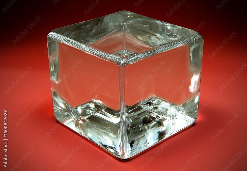 Poster an exotic and abstract object is advertised through a modern illustration featuring a 3d cube produc