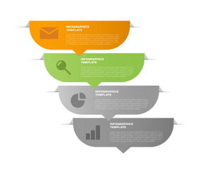 Modern vertical infographic template. Four steps to success, step by step instructions