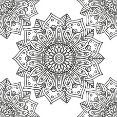 Coloring page for adults and children. Mandala.