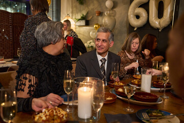 People at 60th birthday party at nightclub