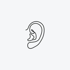 flat ear logo vector design