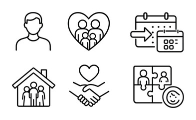Icons of community and family values for design use