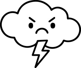 Angry Storm Cloud Icon: A Fierce Weather Symbol Ready to Download