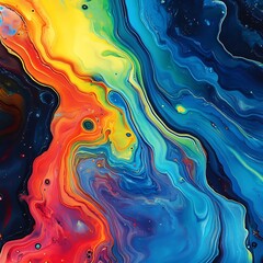 Colorful abstract background with flowing bubbles and wave patterns