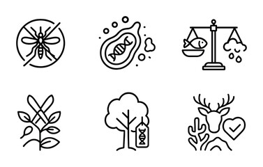 Fototapeta premium Environmental conservation and biotechnology icons for educational use
