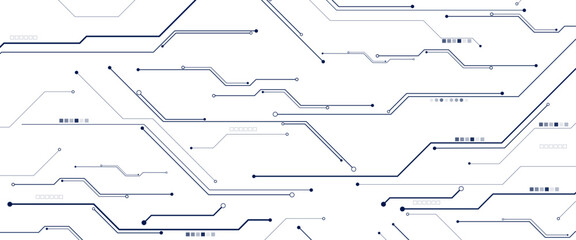 Fototapeta premium Vectors black and white circuit electronic or electrical line and dots.