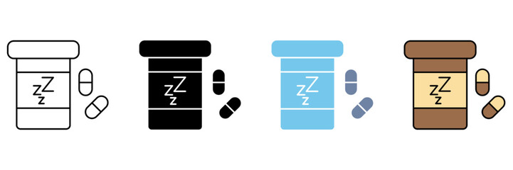 SLEEPING PILLS concept line icon. Simple element illustration.