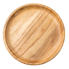 Watercolor Top view of an empty wooden plate, file of isolated on transparent background