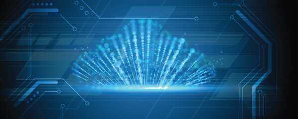 Obraz premium Cloud concept technology background and network security