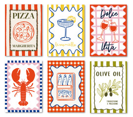 SET OF DOLCE VITA FOOD POSTERS