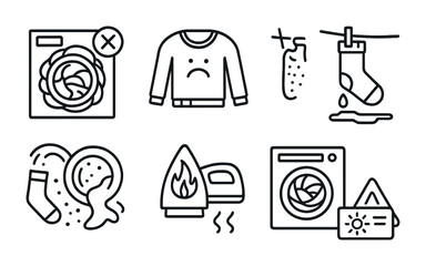Laundry care tips and symbols for clothing maintenance design