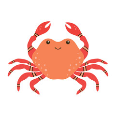 flat illustration with cute crab