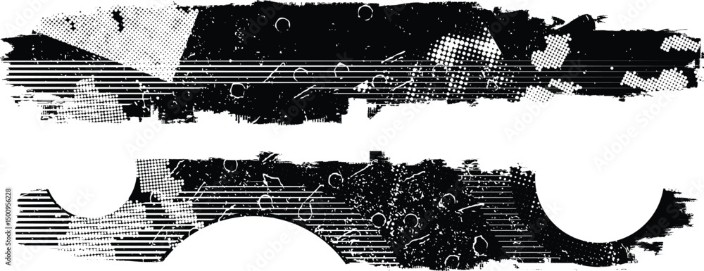 Poster Grunge textured banner with rough edges. Speckled texture. Overlay grunge texture . Simply place texture over any object to create grunge effect . Banner with scratched surface for your design. 