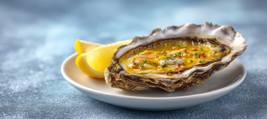 Oyster delight textural elegance on a minimalist plate