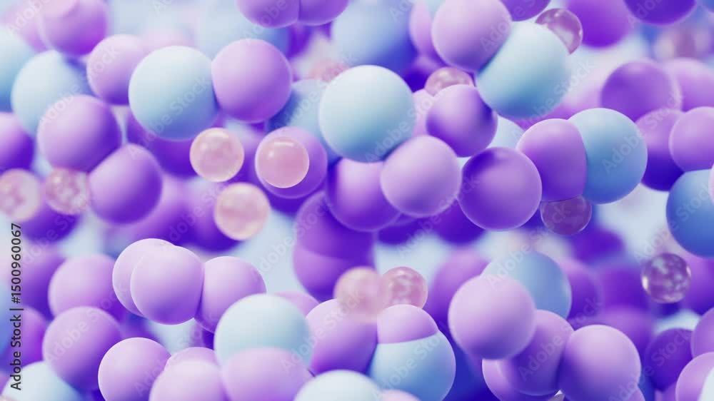 Poster abstract dense particles spheres background, 3d rendering.