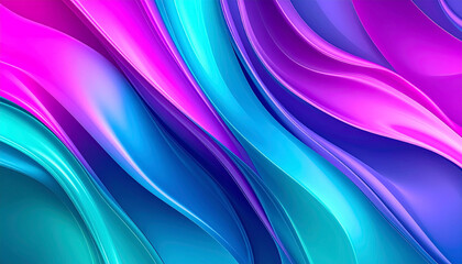 Abstract Swirling Vibrant Blue Pink Purple Liquid Curves Background Design