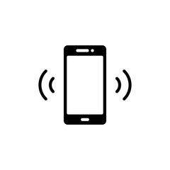 Vibration mode icon. Simple solid style. Glyph phone vibrating sign symbol.