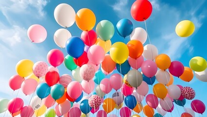 Colorful Balloons Diversity Symbol of Togetherness