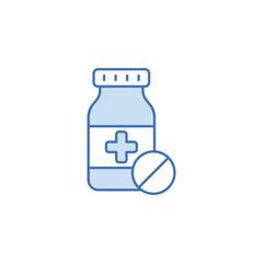 Pill Botle icon design with white background stock illustration