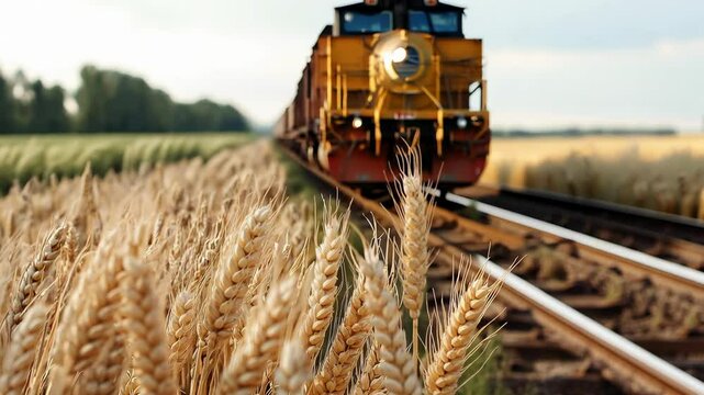 Global trade: video wheat import export processes, international supply chain, agricultural logistics, market distribution, cross-border commerce, and economic connections across nations.