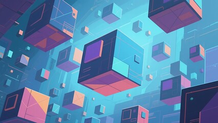 Futuristic Geometric Interface with Abstract Shapes