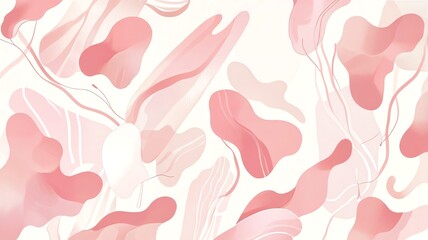 Abstract Pink Fluid Shapes: A Serene Pastel Dream