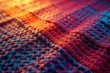 Intricate woven fabric showing a regular textile structure , detail, yarn