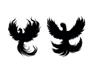 Phoenix bird silhouette vector illustration