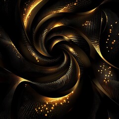 Fractal burst in a colorful spiral galaxy with abstract waves and starry space