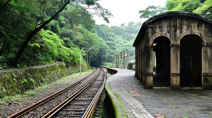 old railway bridge in forest