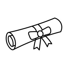 Graduation Certificate Scroll Icon Outline Style