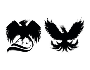 Phoenix bird silhouette vector illustration
