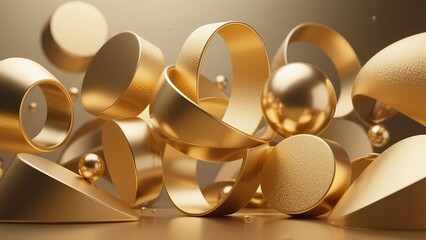 Futuristic Geometric Interface with Abstract Shapes