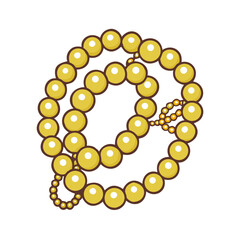 gold beads and Heart Shaped Love Decoration Design