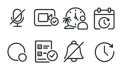 Minimalist icons for productivity and time management applications