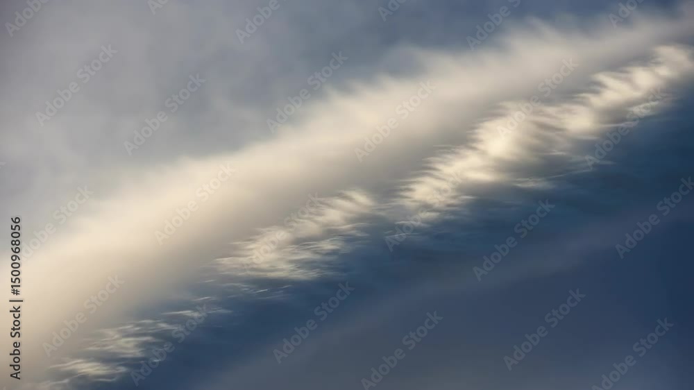 Poster dramatic cloud formation in the blue sky showcasing weather patterns with beautiful light and shadow