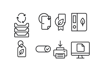 Eco-friendly icons for sustainability and recycling design