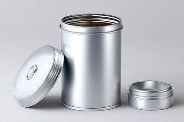 Metallic kitchen bin with classic shape high resolution picture