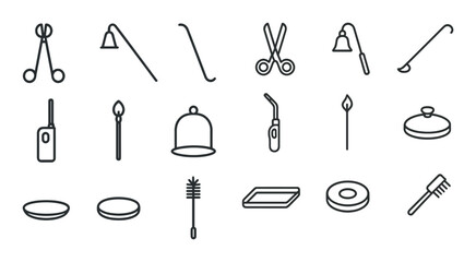 Dental and oral care outline icons set – linear, silhouette, hygiene symbols