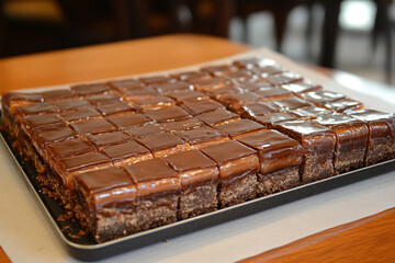 Unevenly hardened caramel sits in a pan creating a chaotic dessert display