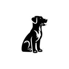 black dog and white background vector 