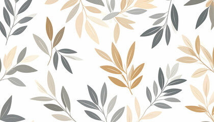 Neutral Colored Leaf Pattern Background