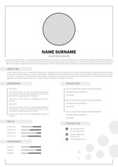Infographic CV template. Employment interview CV. Simple application resume with a creative vector illustration design.