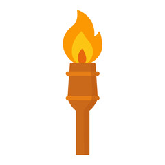 Torch Flame Icon – Flat Color Style