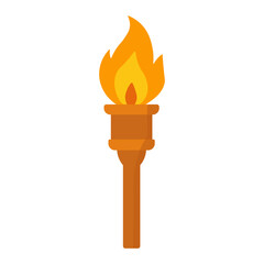 Torch Flame Icon – Flat Color Style