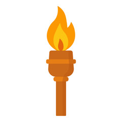 Torch Flame Icon – Flat Color Style