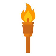 Torch Flame Icon – Flat Color Style