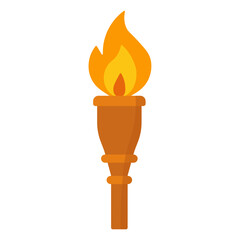 Torch Flame Icon – Flat Color Style