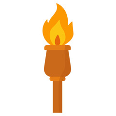 Torch Flame Icon – Flat Color Style