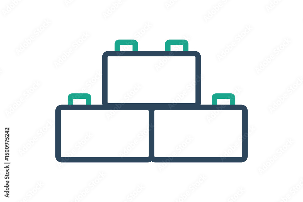 Poster building block icon. line icon style. icon related to brand foundation. business elements vector ill